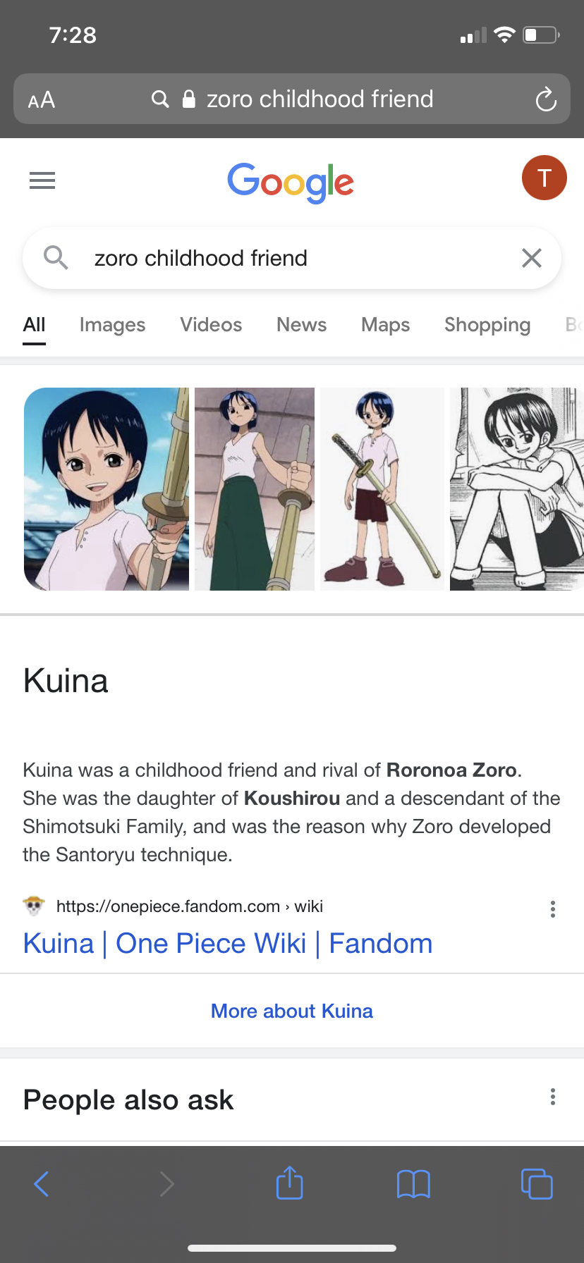 Shimotsuki Kuina, One Piece Wiki